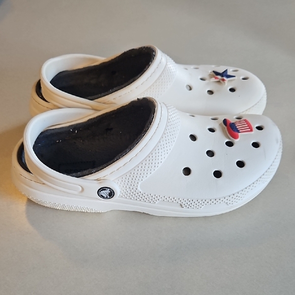 White Lined Crocs - Picture 1 of 12